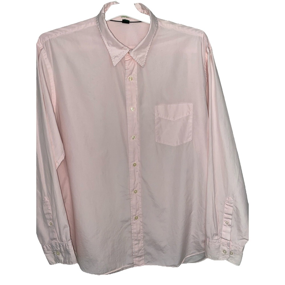 J Crew Pink Mens Oxford XL Shirt Slim Fit Long Sleeve Button Up Preppy